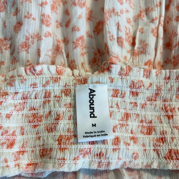 Abound Women’s Cotton Blend Floral Cutout Back Tie Dress Sz M - Picture 4 of 7